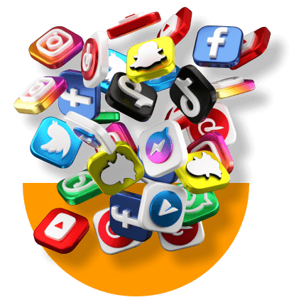 The colour full logos presenting social media marketing